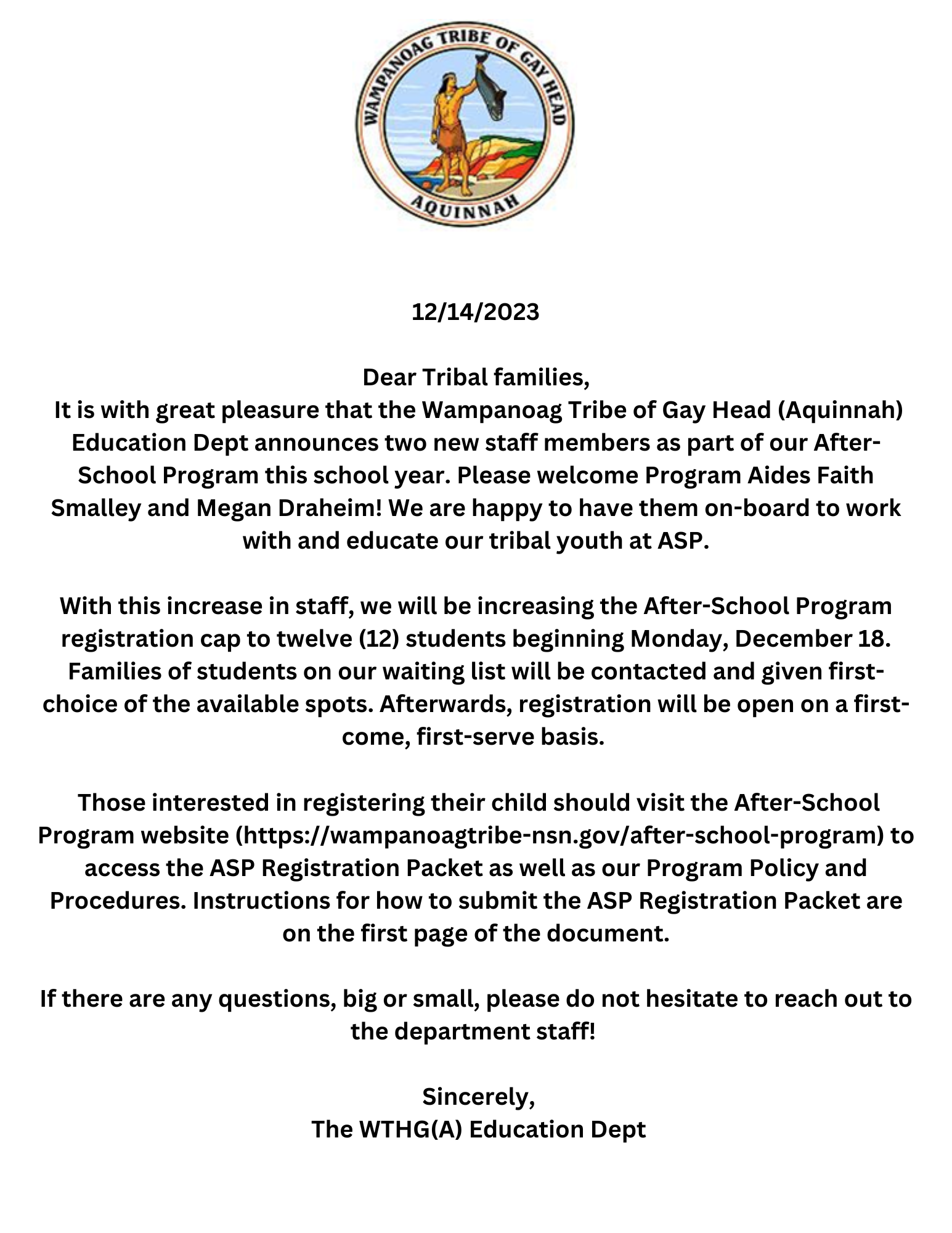 After school program â wampanoag tribe of gay head aquinnah