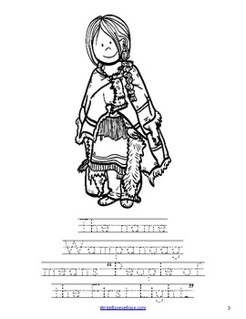 Get to know the wampanoag coloring book
