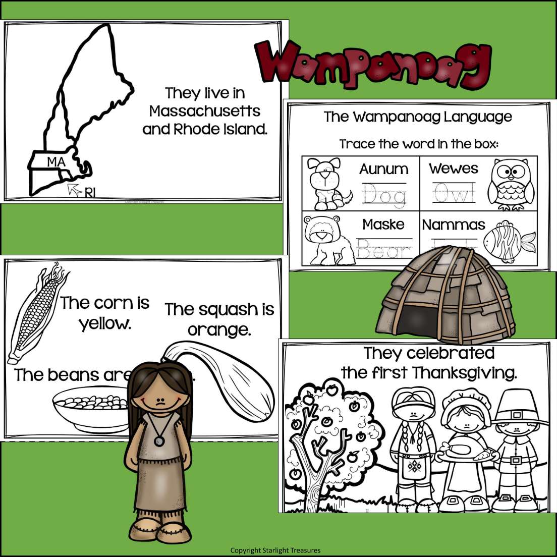 Wampanoag tribe mini book for early readers â starlight treasures llc
