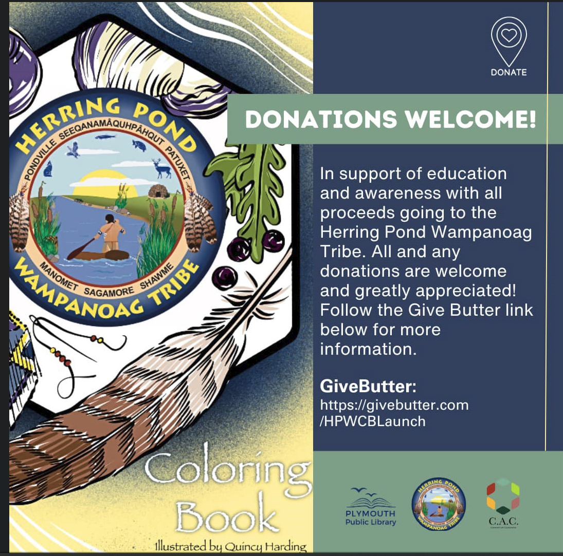 Community art collaborative the plymouth public library and the herring pond wampanoag tribe created a coloring book and resource guide to help educate all children about the important story and heritage of