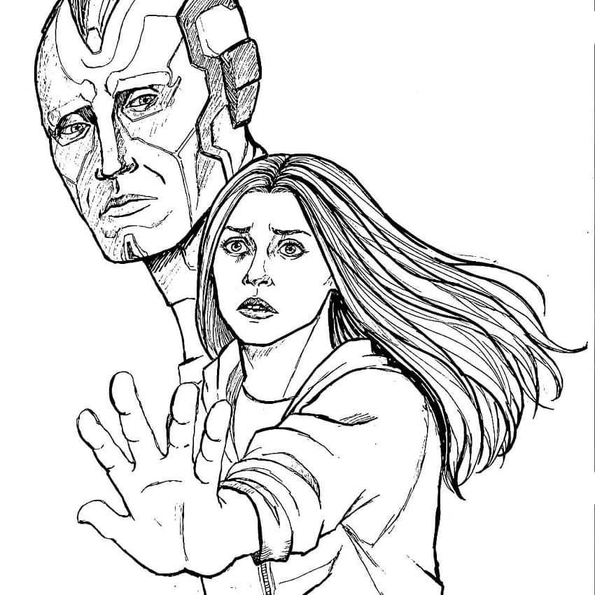 Wanda and vision coloring pages