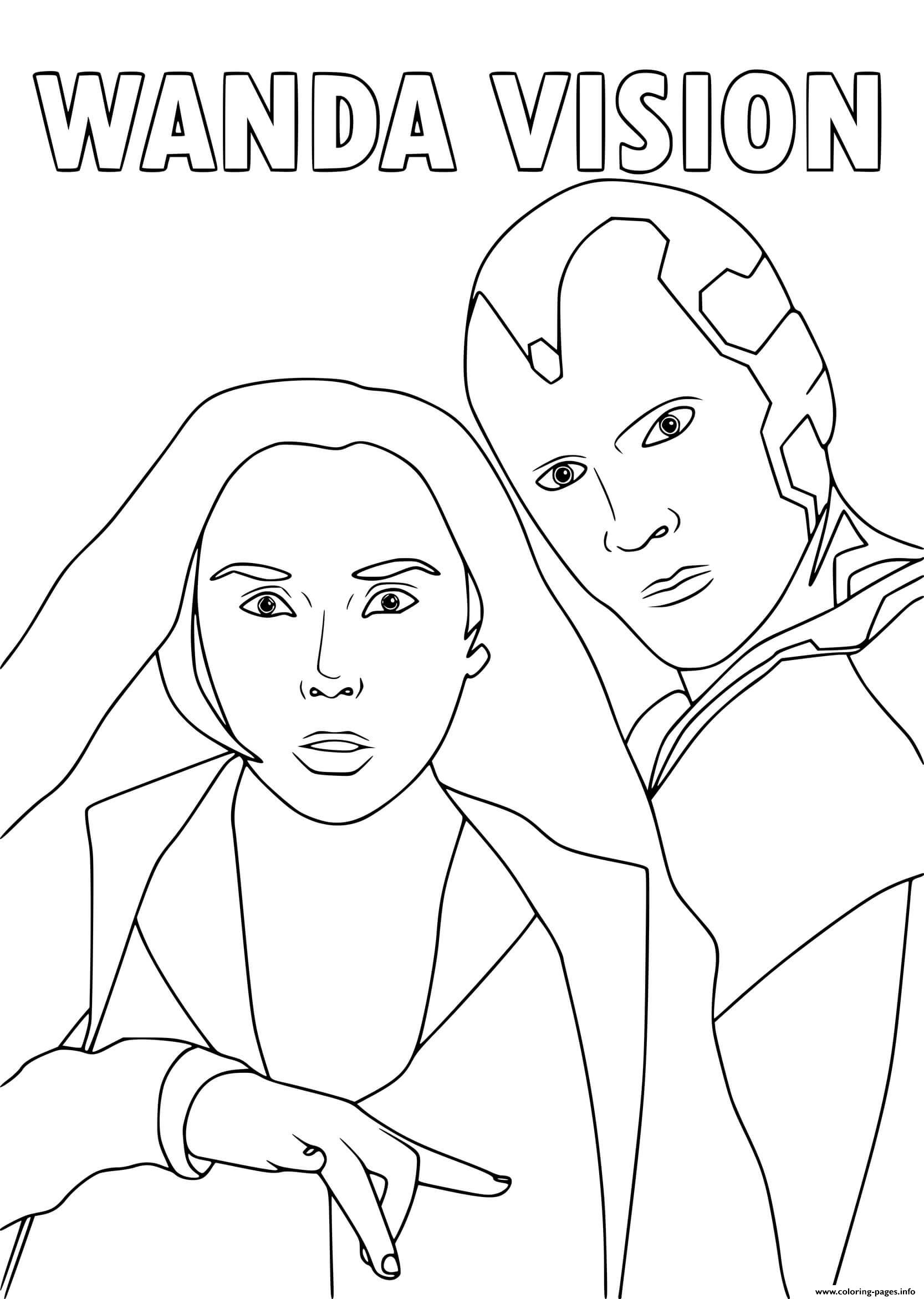 Wanda and vision coloring page printable