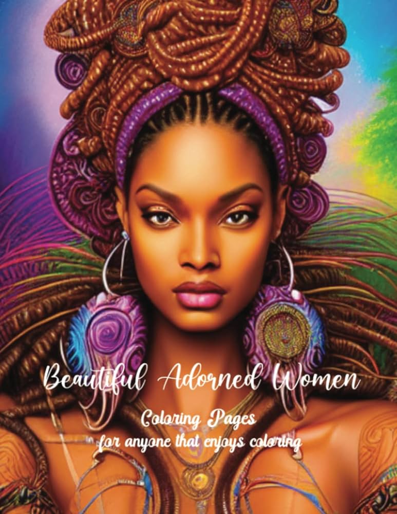 Beautiful adorned women coloring pages for anyone that enjoys coloring chambers wanda l books