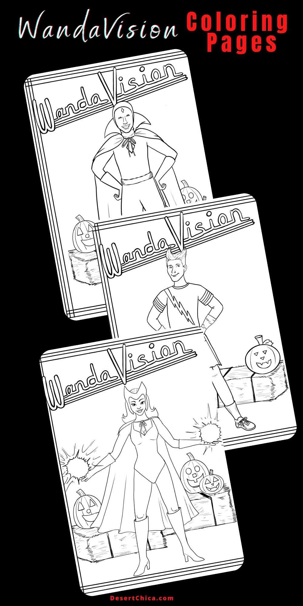 Wandavision coloring pages super hero coloring sheets geek quotes coloring pages