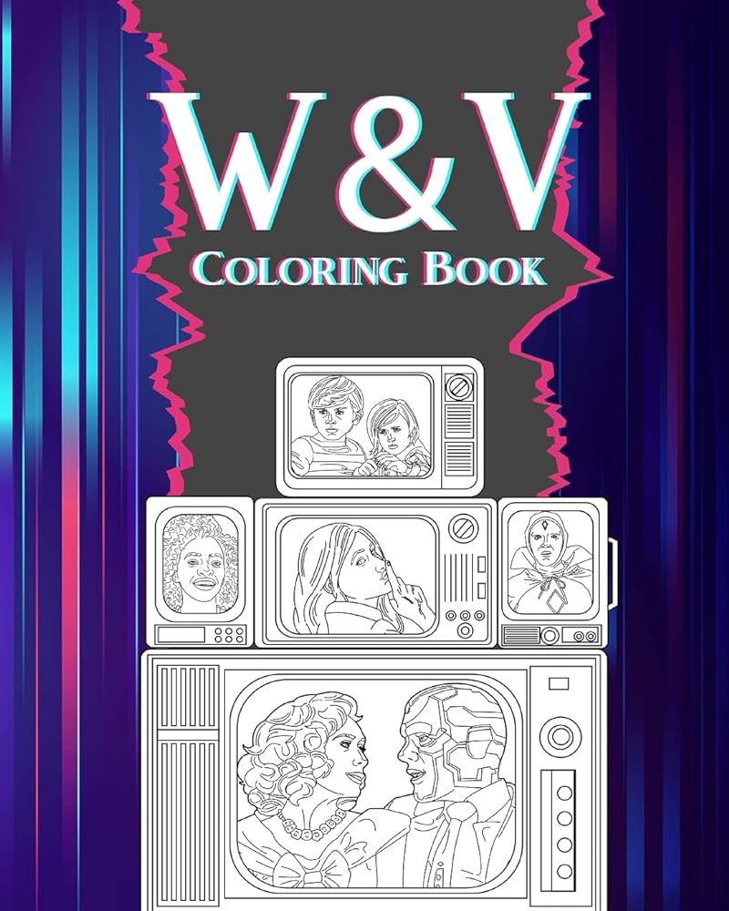 Wandavision coloring book coloring books for adults tv series coloring book marvel coloring paperland books