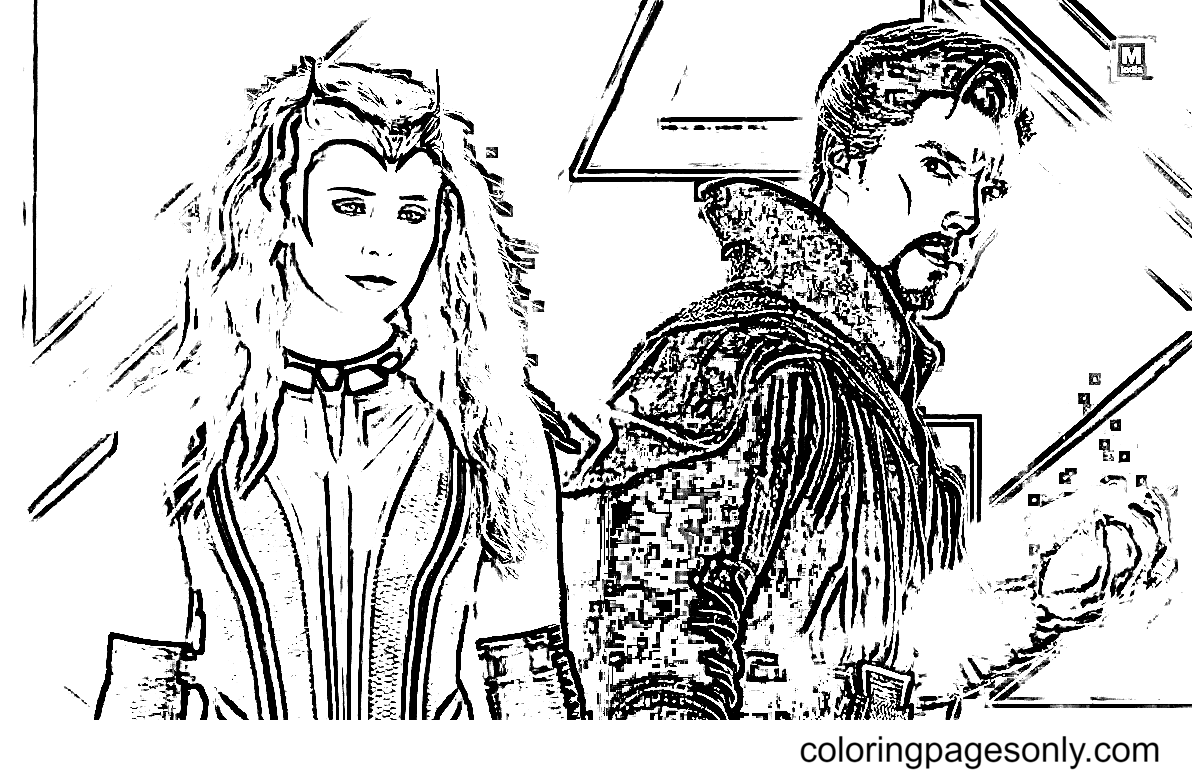 Wanda maximoff coloring page