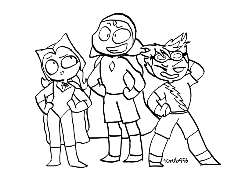 Wandavision coloring page trio