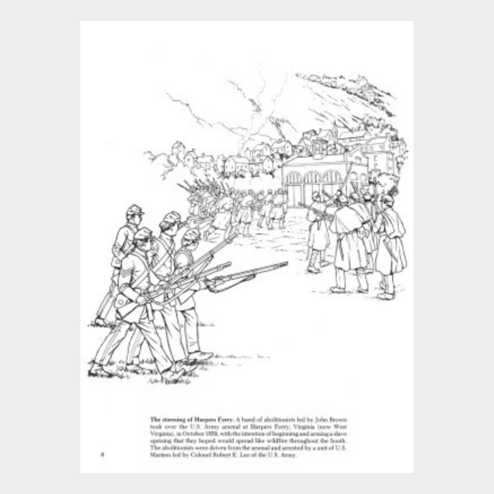 Story of the civil war coloring book â
