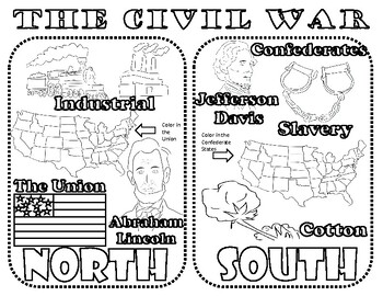 Civil war coloring page doodle notes by civics studies tpt