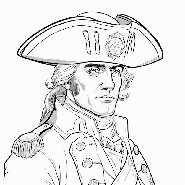 Premium ai image revolutionary war hat coloring pages martin hat of washington dc