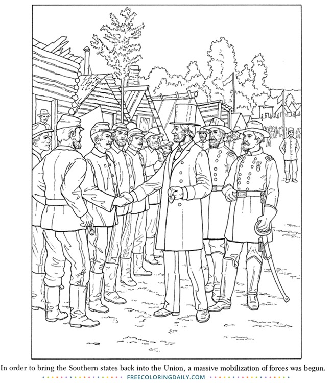 Free civil war coloring page free coloring daily