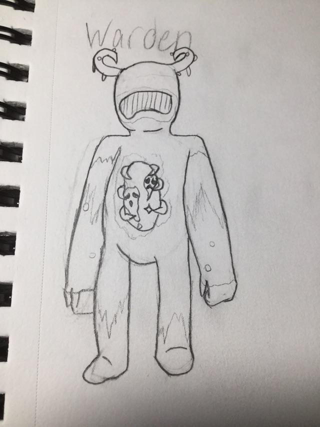 Drawing the warden today ill post again when i finish coloring so i hope you like it so far rminecraft