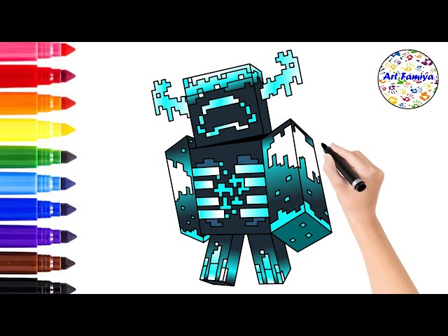 How to draw the warden minecraft the warden drawing easy minecraft drawing tutorial