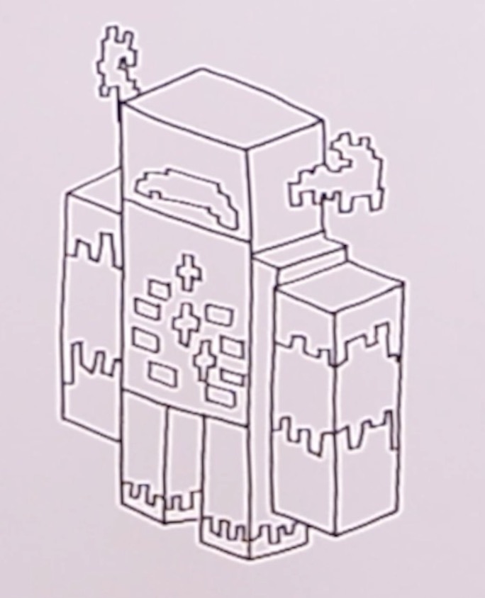 How to draw minecraft warden