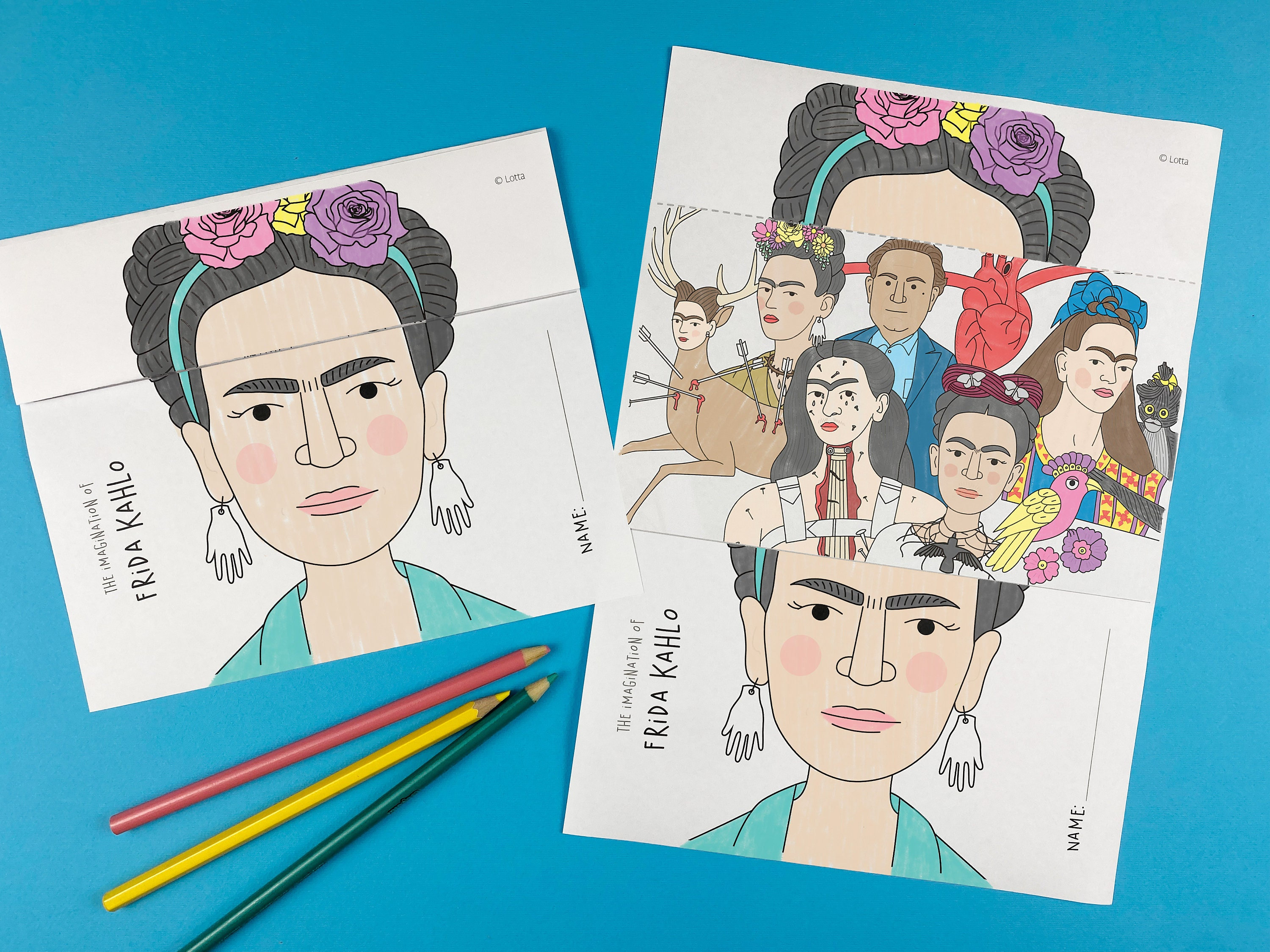 Famous artist imagination coloring activity pages warhol picasso yayoi van gogh frida kahlo and more instant download
