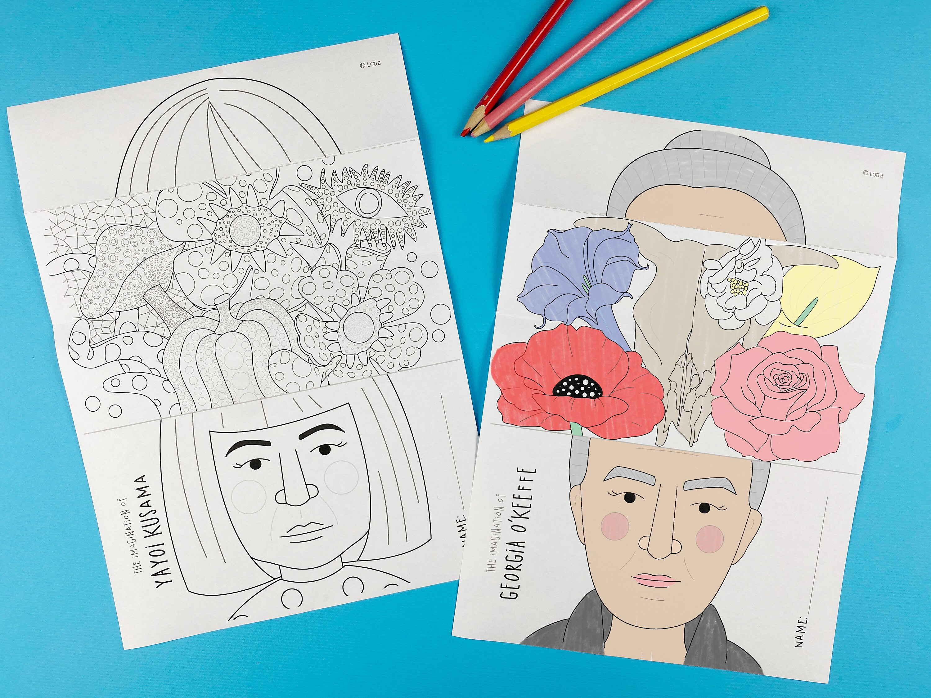 Famous artist imagination coloring activity pages warhol