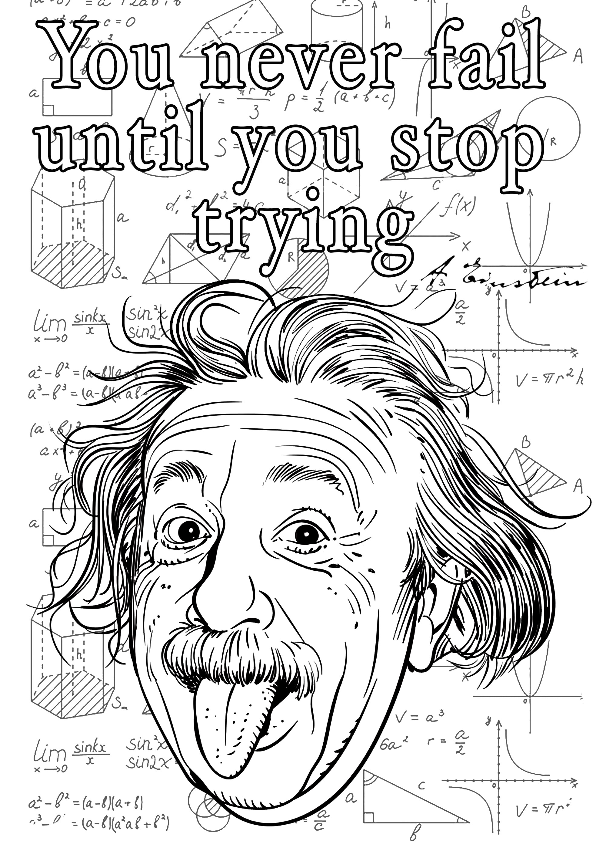 Albert einstein you never fail until you stop trying