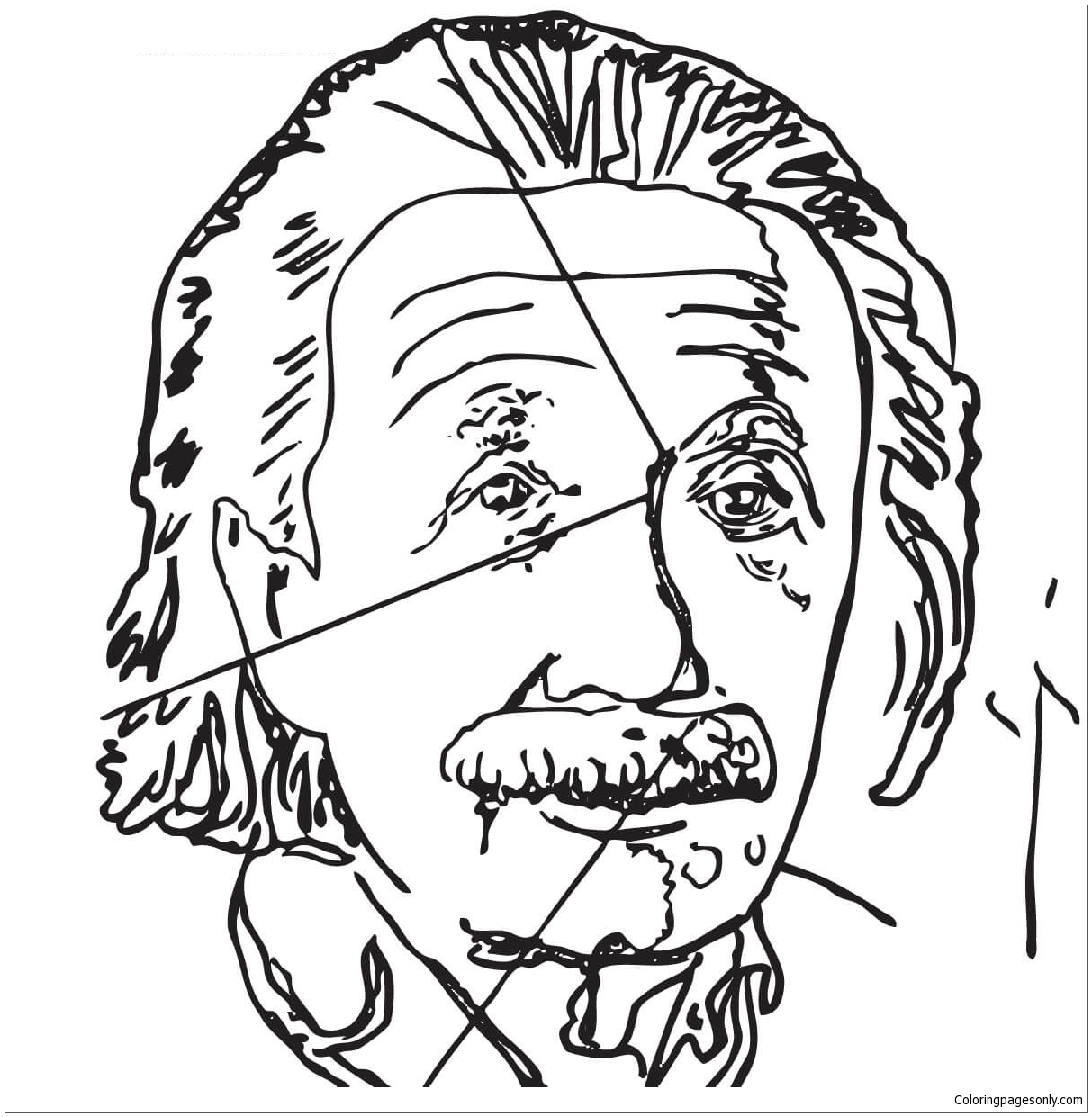 Einstein by andy warhol coloring page