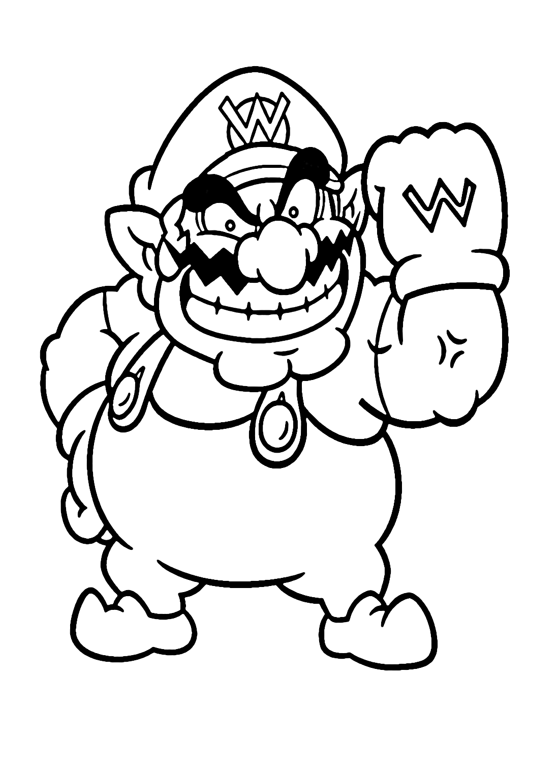 Wario coloring pages printable for free download