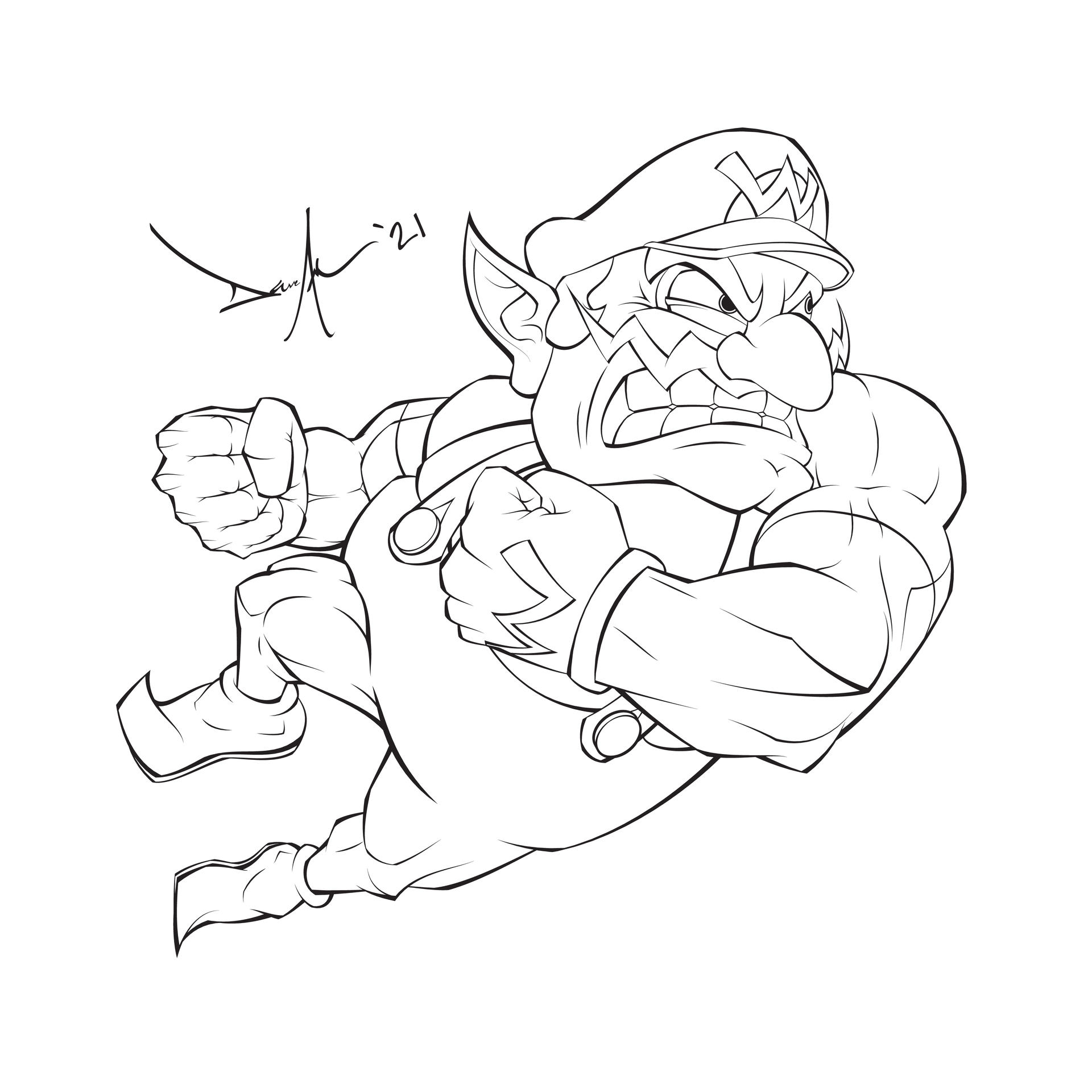 Wario sketch by daveandersenart on