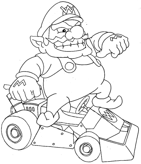How to draw wario and car from wii mario kart game drawing lesson