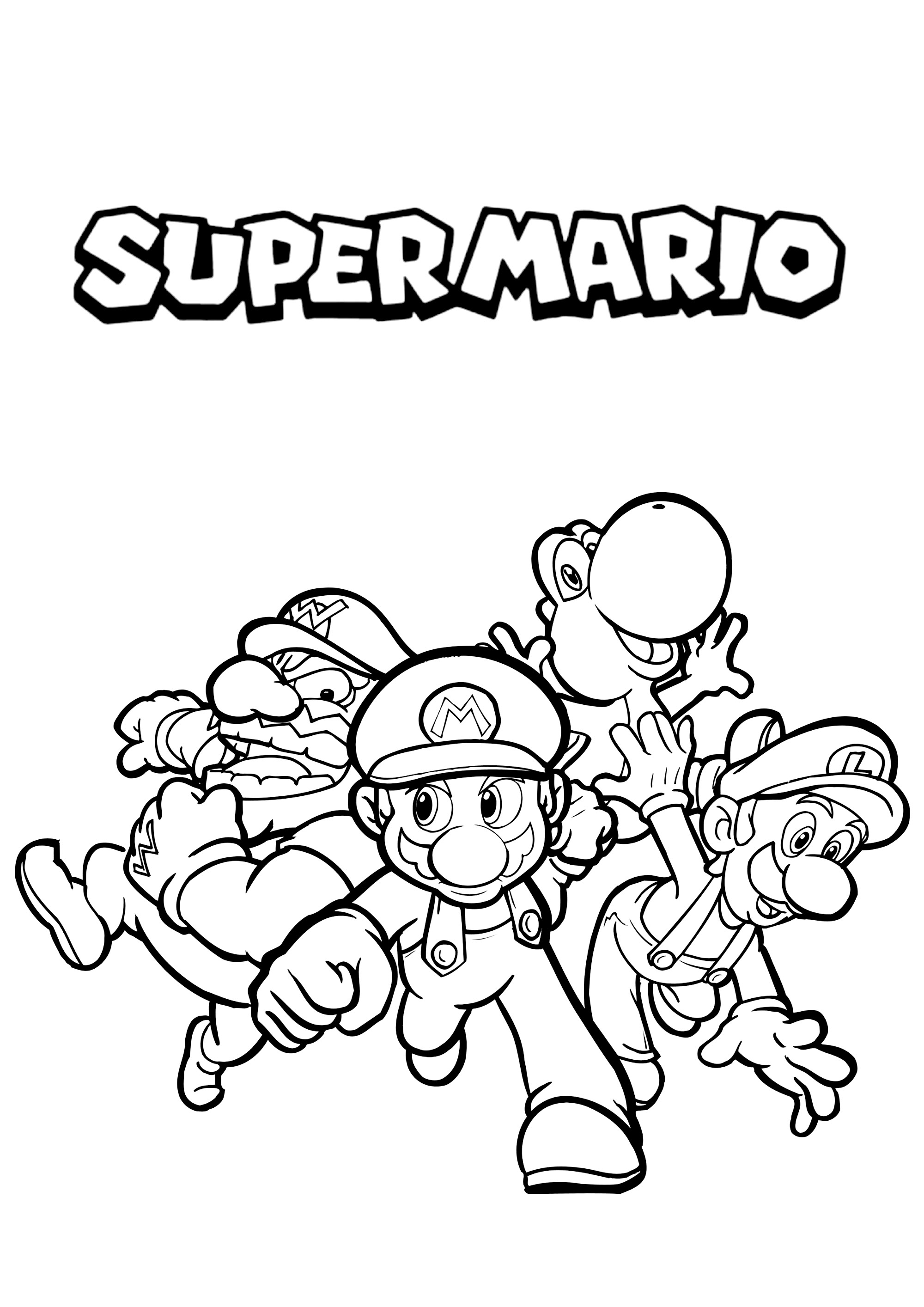 Mario avec luigi wario et yoshi