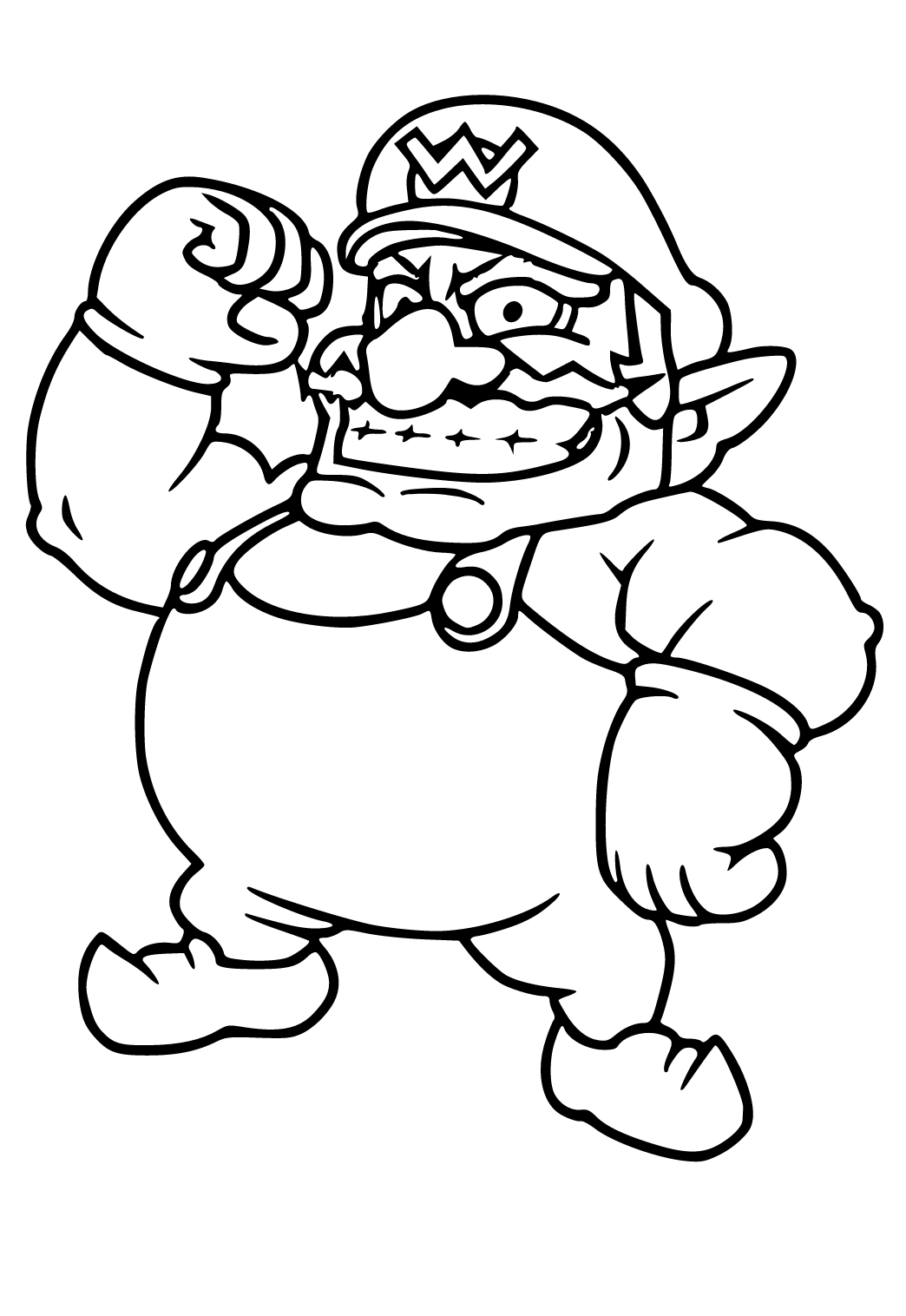 Free printable super mario wario coloring page sheet and picture for adults and kids girls and boys