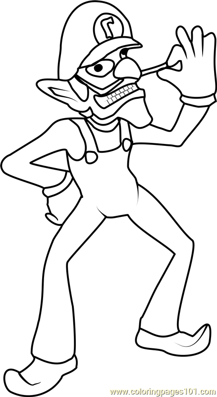 Waluigi coloring page for kids