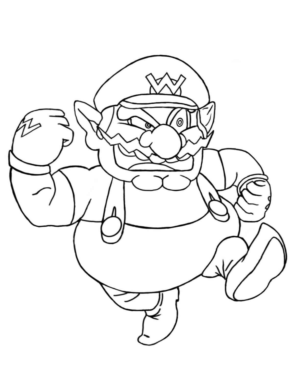 Free wario coloring page