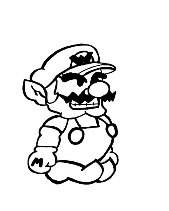 Paper wario drawing mario amino