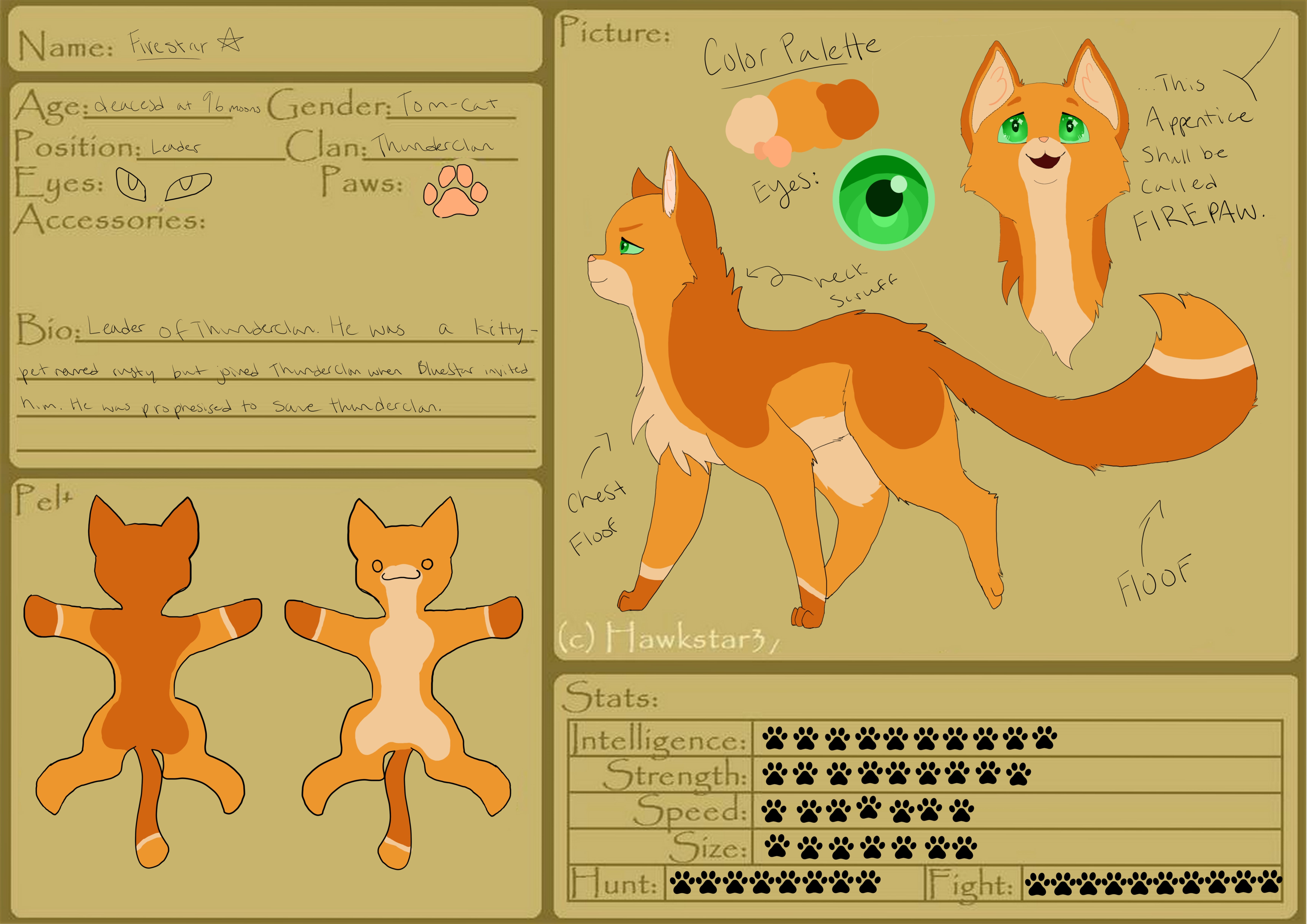 Part of warrior ref sheets heres the og boi firestar i havent done full on toes on paws before but i really like it rwarriorcats