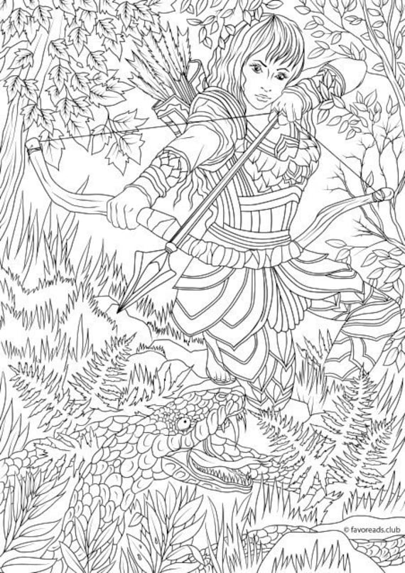 Woman warrior printable adult coloring page from favoreads coloring book pages for adults and kids coloring sheets coloring designs instant download