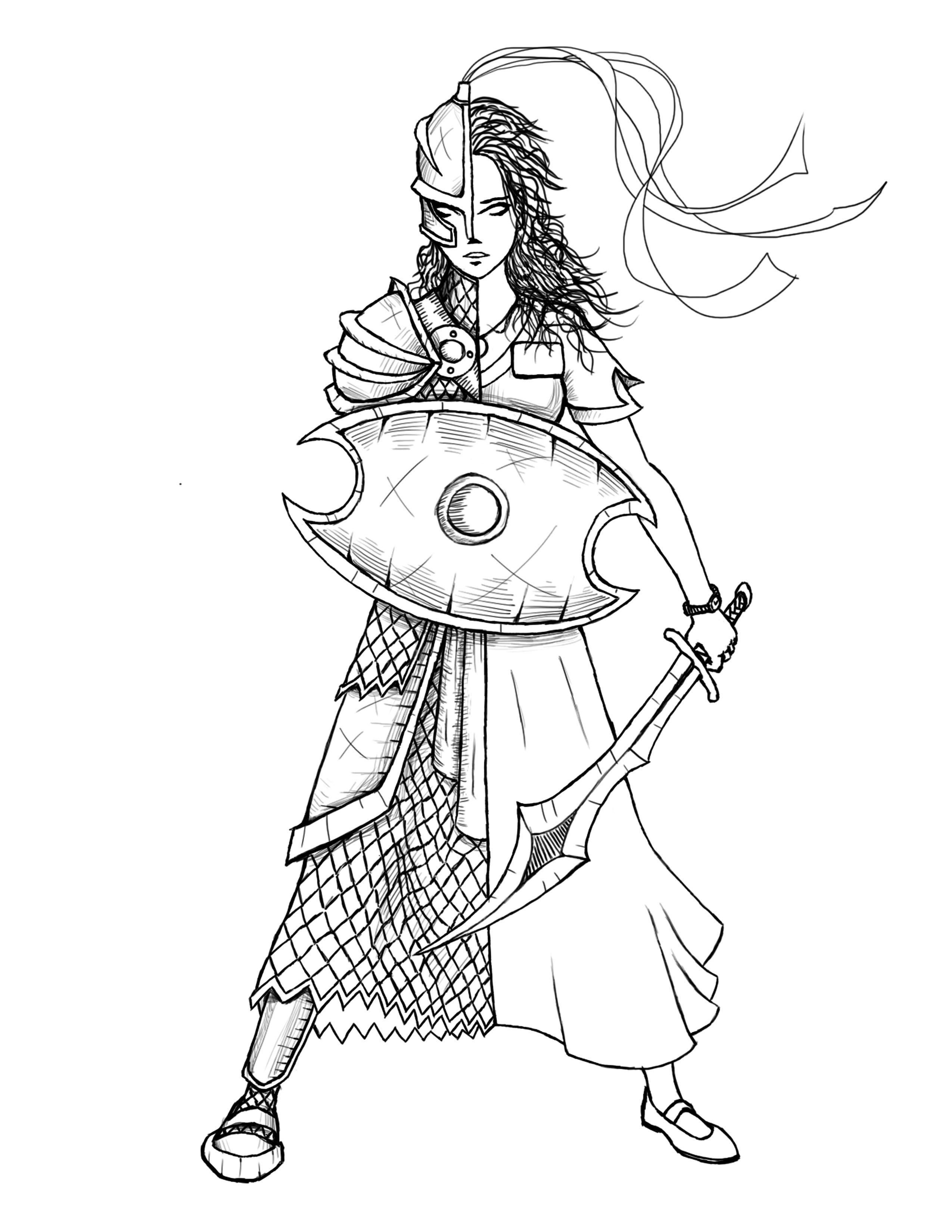 Female warrior armor of god sketch coloring page princess coloring pages coloring pages inspirational coloring pages