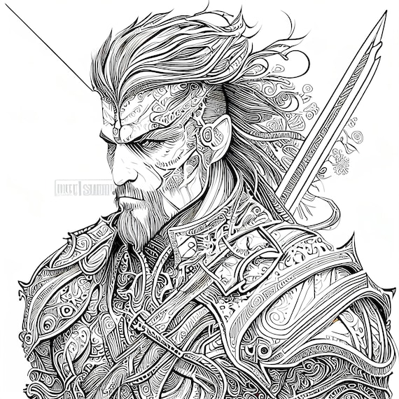 Pack stress relief coloring page warrior digital print filigree detailed mandala instant download set coloring pages for adults