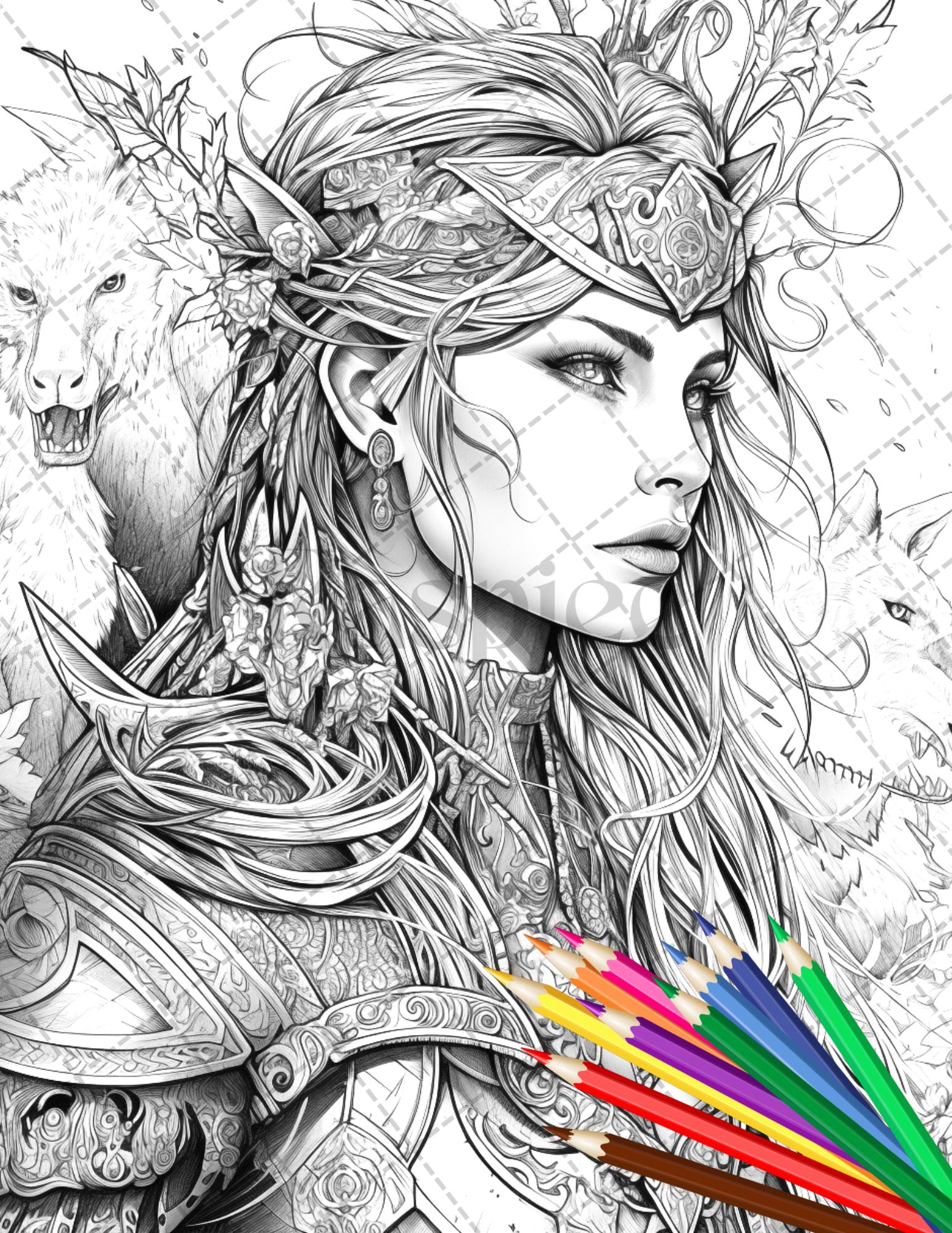 Viking women warrior printable coloring pages for adults nordic cu â coloring