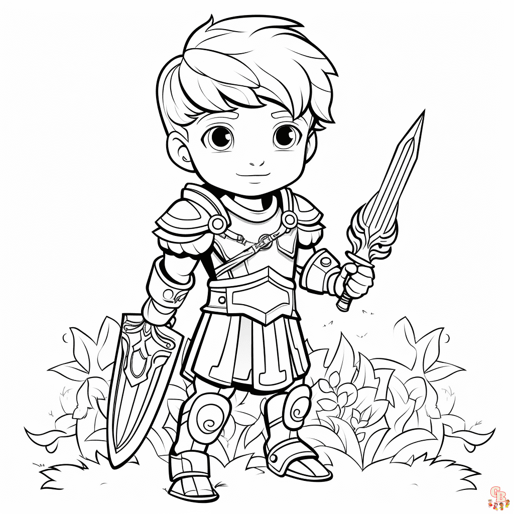 Printable warrior coloring pages free for kids and adults