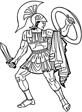 Greek warrior coloring page free printable coloring pages
