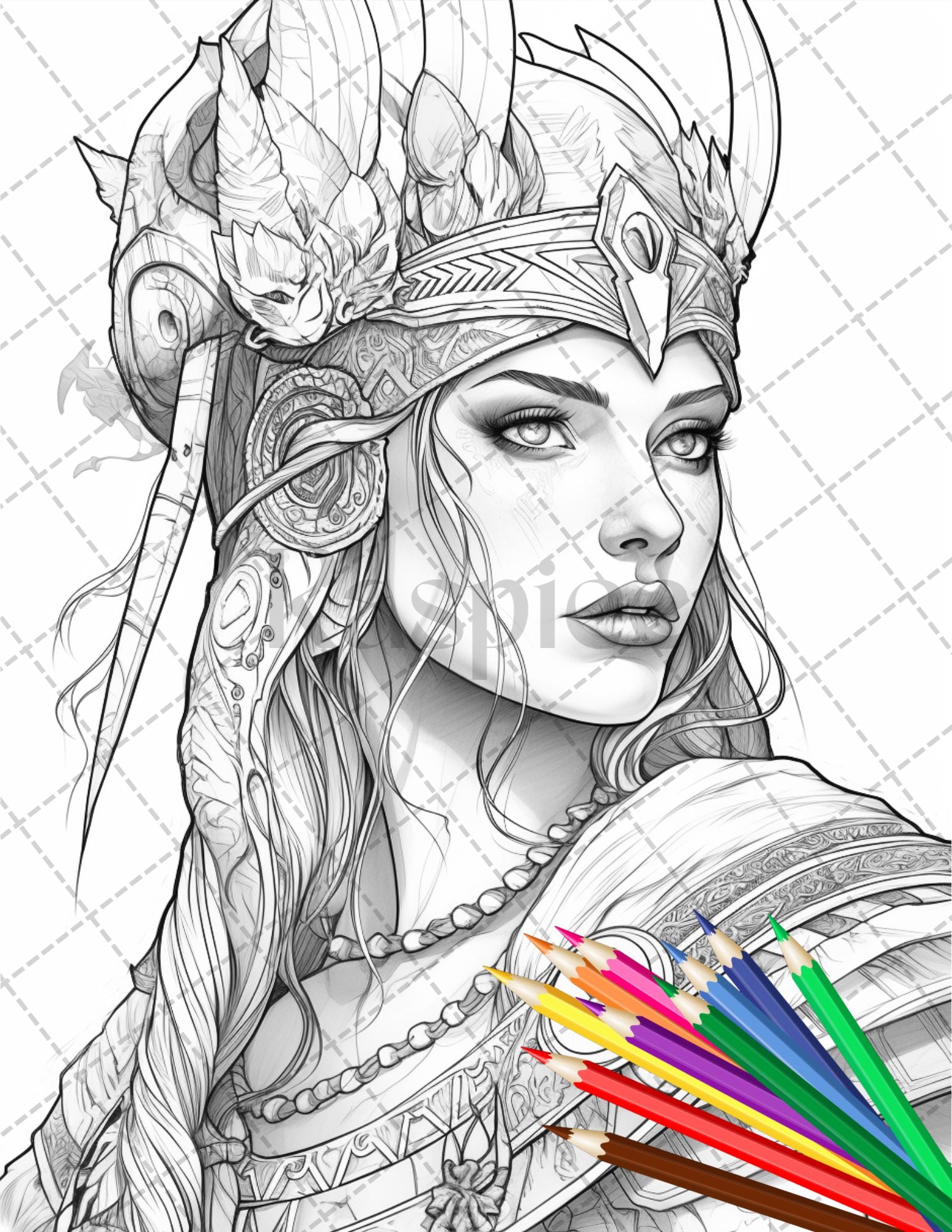 Viking women warrior printable coloring pages for adults nordic cu â coloring