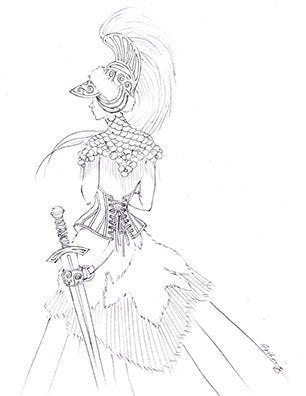 Fashion coloring page warrior bride â zoe hong