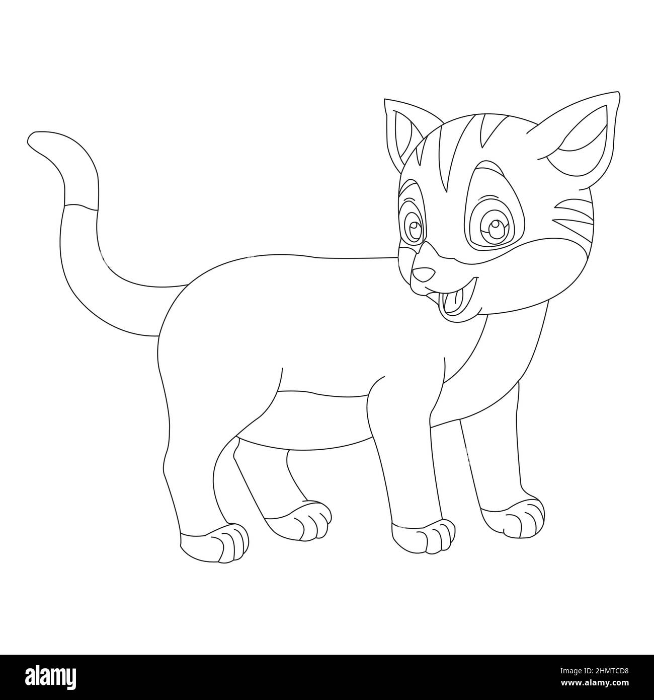 Coloring page outline of cute cat animal coloring page cartoon vector illustration stock vector image art