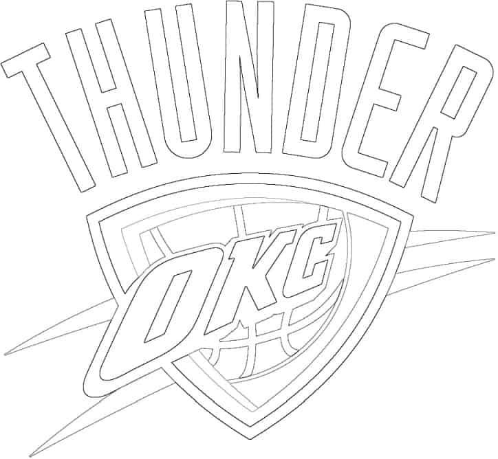 Oklahoma city thunder logo coloring page