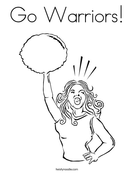 Go warriors coloring page