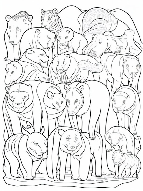 Premium vector wildlife warriors endangered animals coloring sheet