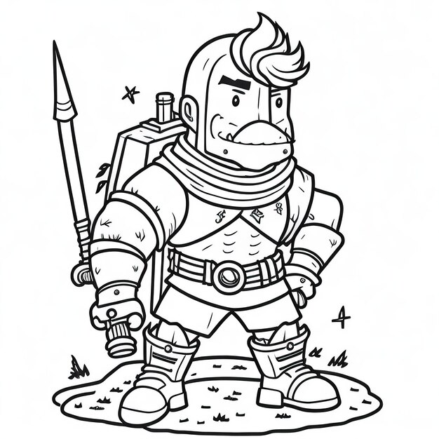 Premium vector medieval knight coloring book brave cartoon warriors in armor