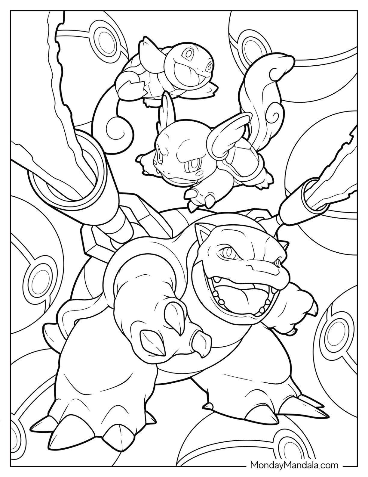 Blastoise coloring pages free pdf printables