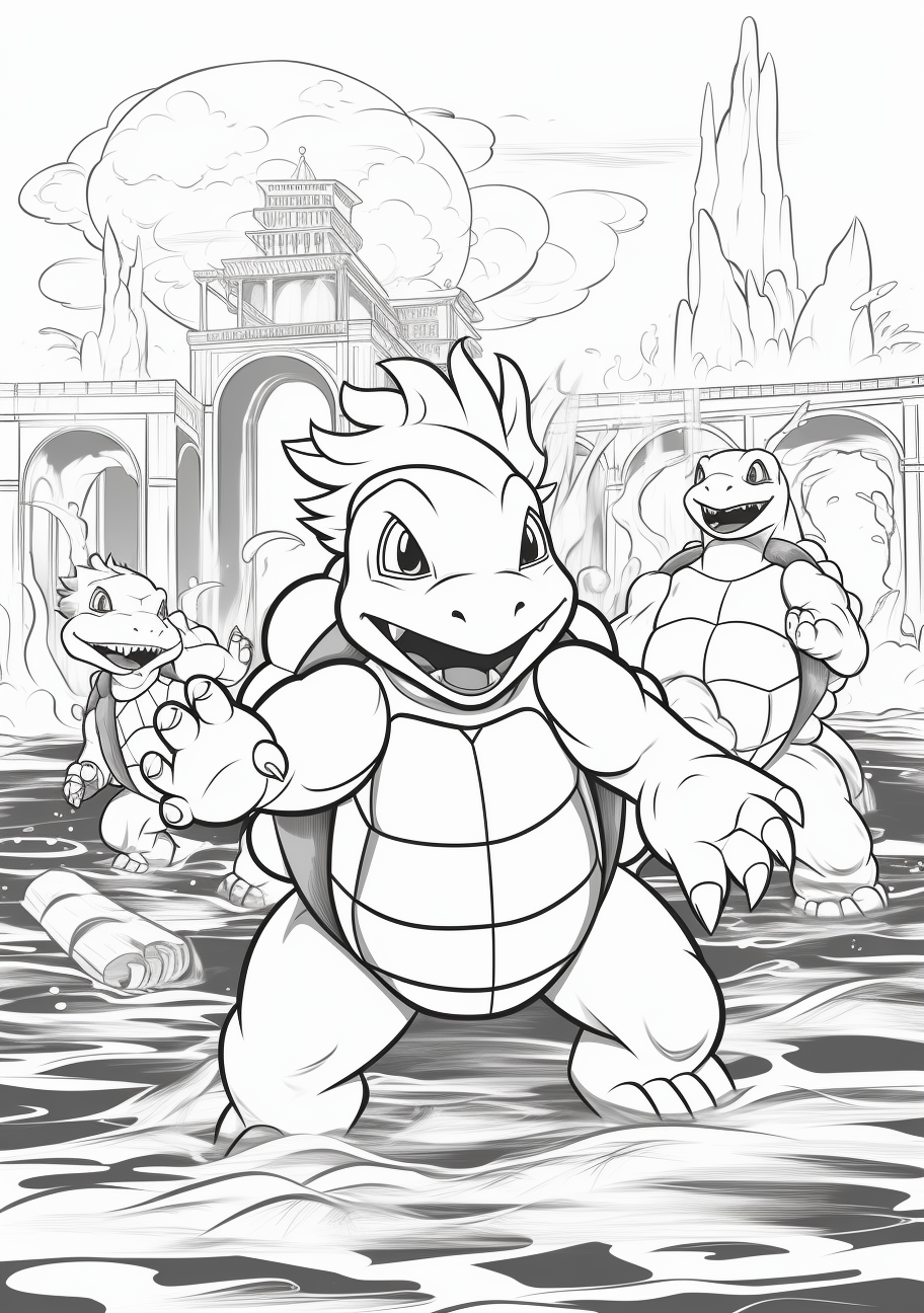Starter pokemon wartortle and blastoise
