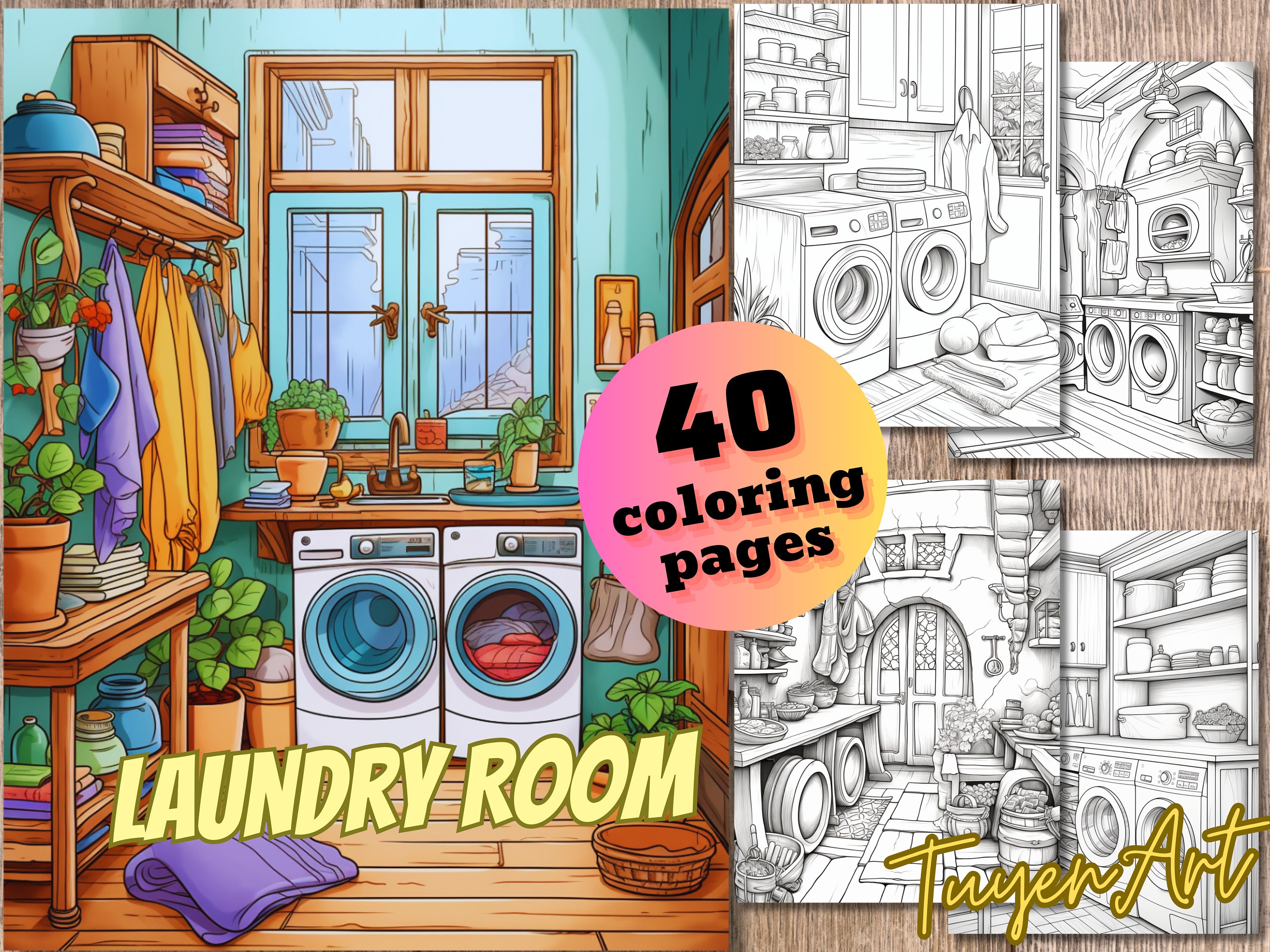 Laundry coloring page