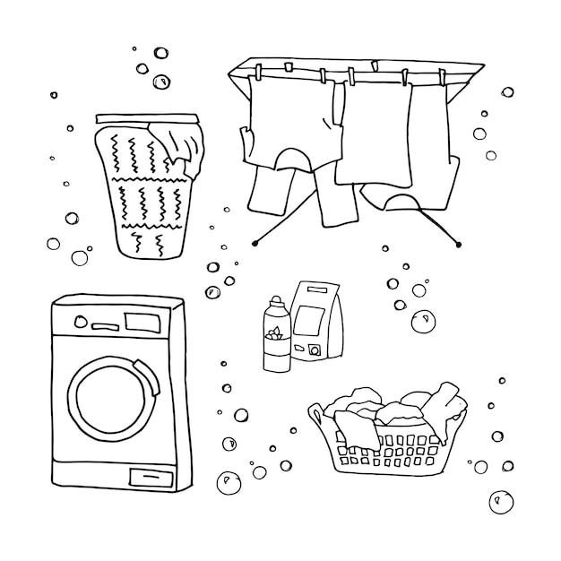 Washing machine coloring pages vectors illustrations for free download