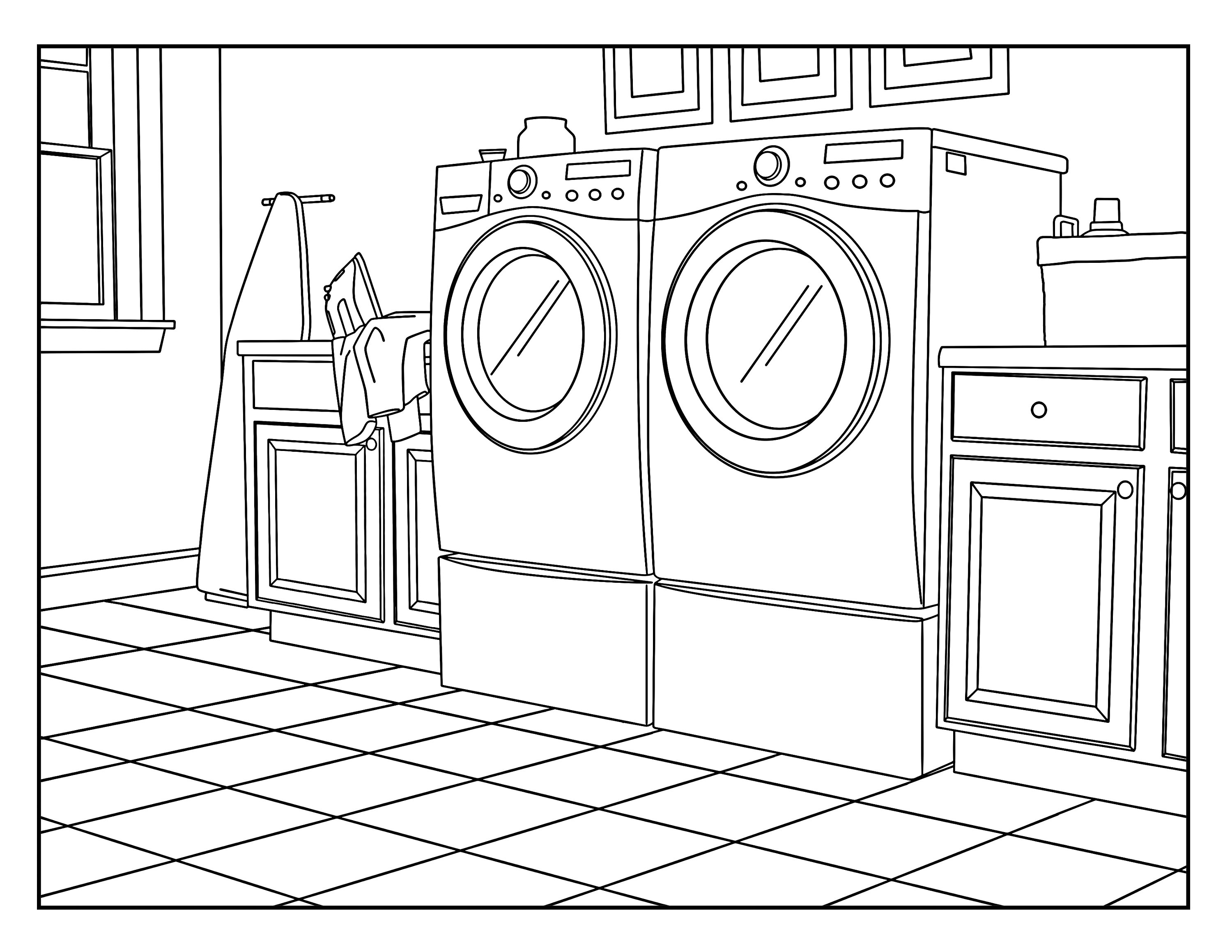 Laundry coloring page