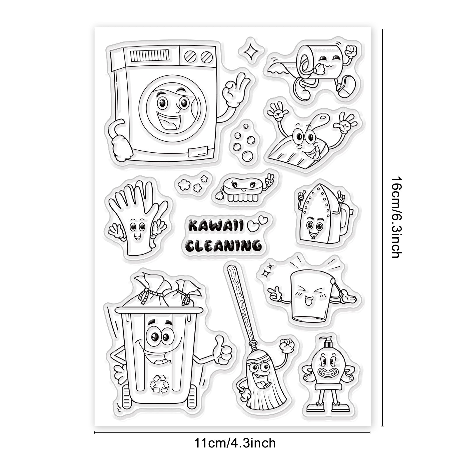 Kawaii cleaning washing machine broom trash can broom pa â